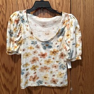 NWT ANTHROPOLOGIE FLORAL PUFF SLEEVE SHIRT
